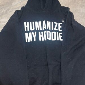 Black Hoodie with White Text